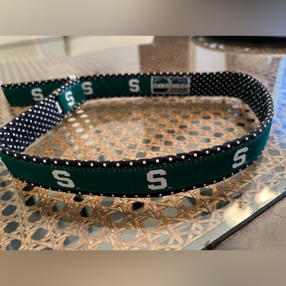 Moon Shine collegiate MSU Spartan belt ladies fabric belt